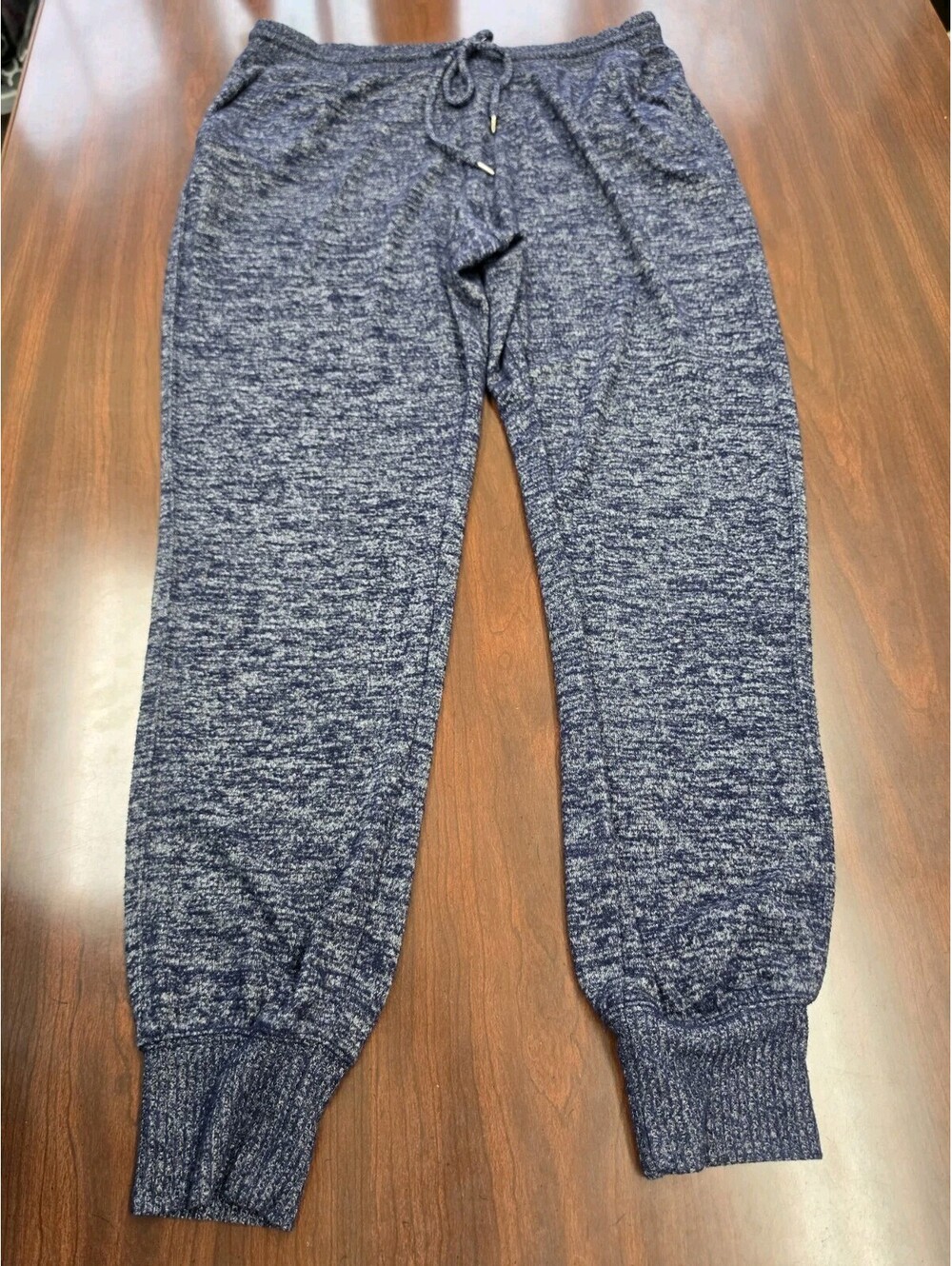 Gap Womens Blue Space Dye Knit Jogger Pants Size M Lounge Off Duty Comfort